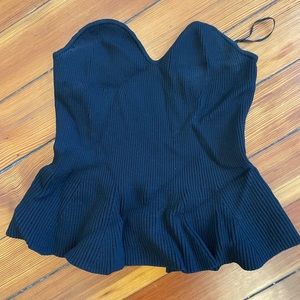 Black Zara knit peplum tube top
